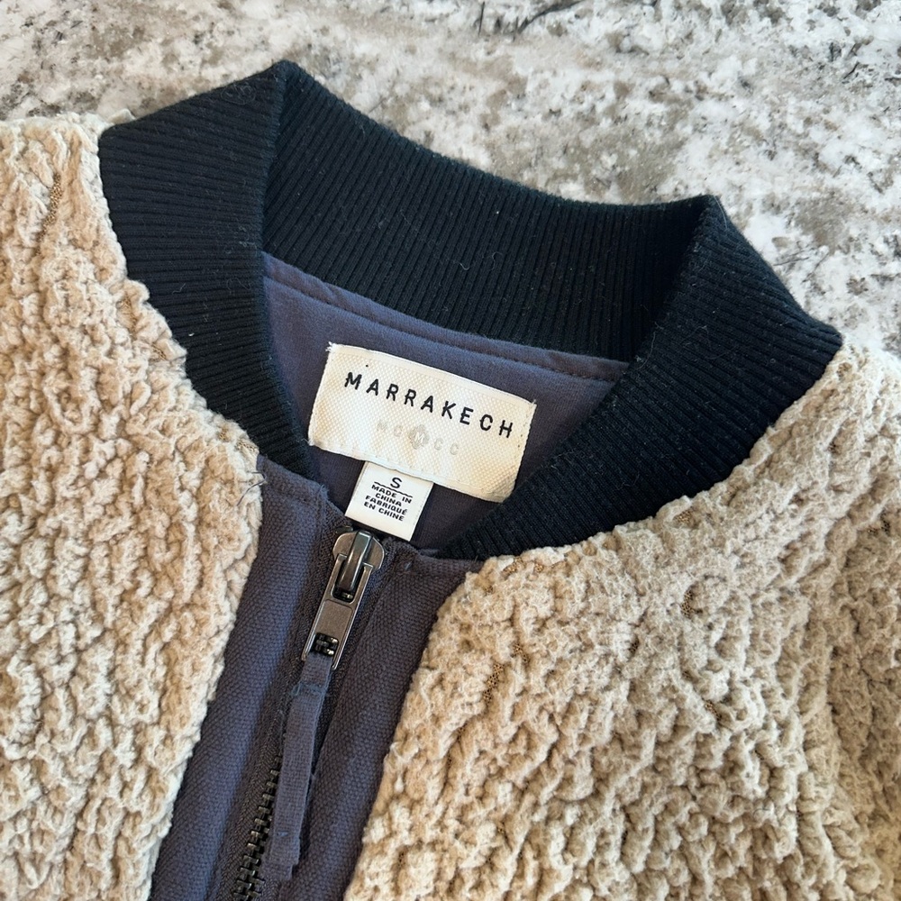Marrakech by Anthropologie Textured Jacket with Black Collar
